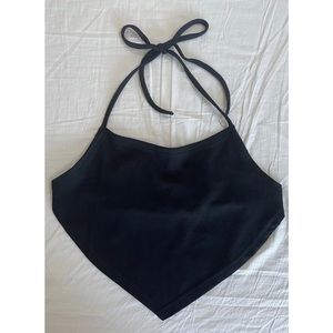 Tunnel Vision brand handkerchief style black halter top